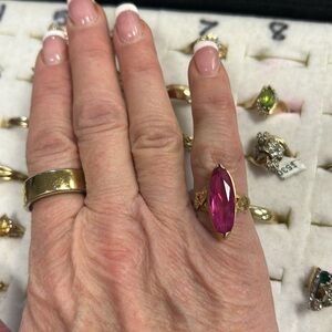 425984 18k yg Pink Sapphire Gemstone Ring Sz 4.5